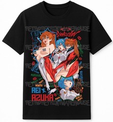 Neon Genesis Evangelion Rei Asuka Anime Waifu Manga Graphic T-Shirt