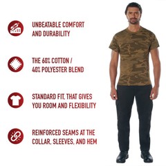 Men’s Coyote Camo T-Shirt Poly Cotton Standard Fit Tee