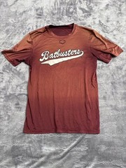 Men’s Russell Batbusters T-Shirt | Large Burgundy Orange Activewear for Baseball
