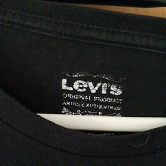 Levis Mens Black T Shirt Freedom Forever Size L 48″ Chest Good Used Condition