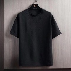 New Men’s Polyester Fiber Plain Crew Neck Ice Silk Short Sleeves T-Shirt M-3XL