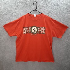Mexico Shirt Adult 2XL XXL Orange Mazatlan Gecko Lizard Iguana Aztec Southwest