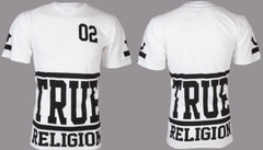 $95 TRUE RELIGION White Black STARTER Oversized Fit Designer Graphic T-shirt NWT