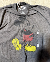 Disney Mickey Mouse T Shirt vintage distresed heather gray Men’s XL New With Tag