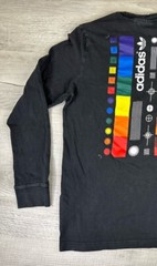 Adidas Long Sleeve Shirt Black Rainbow Graphic Logo Chest 39” Length 27” Mens M