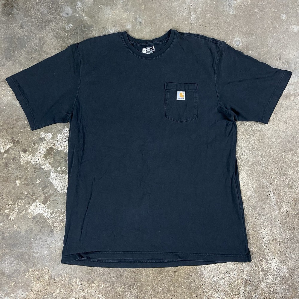 Carhartt T-Shirt Size XL Tall Black Loose Fit Short Sleeve Crew Neck Work Wear
