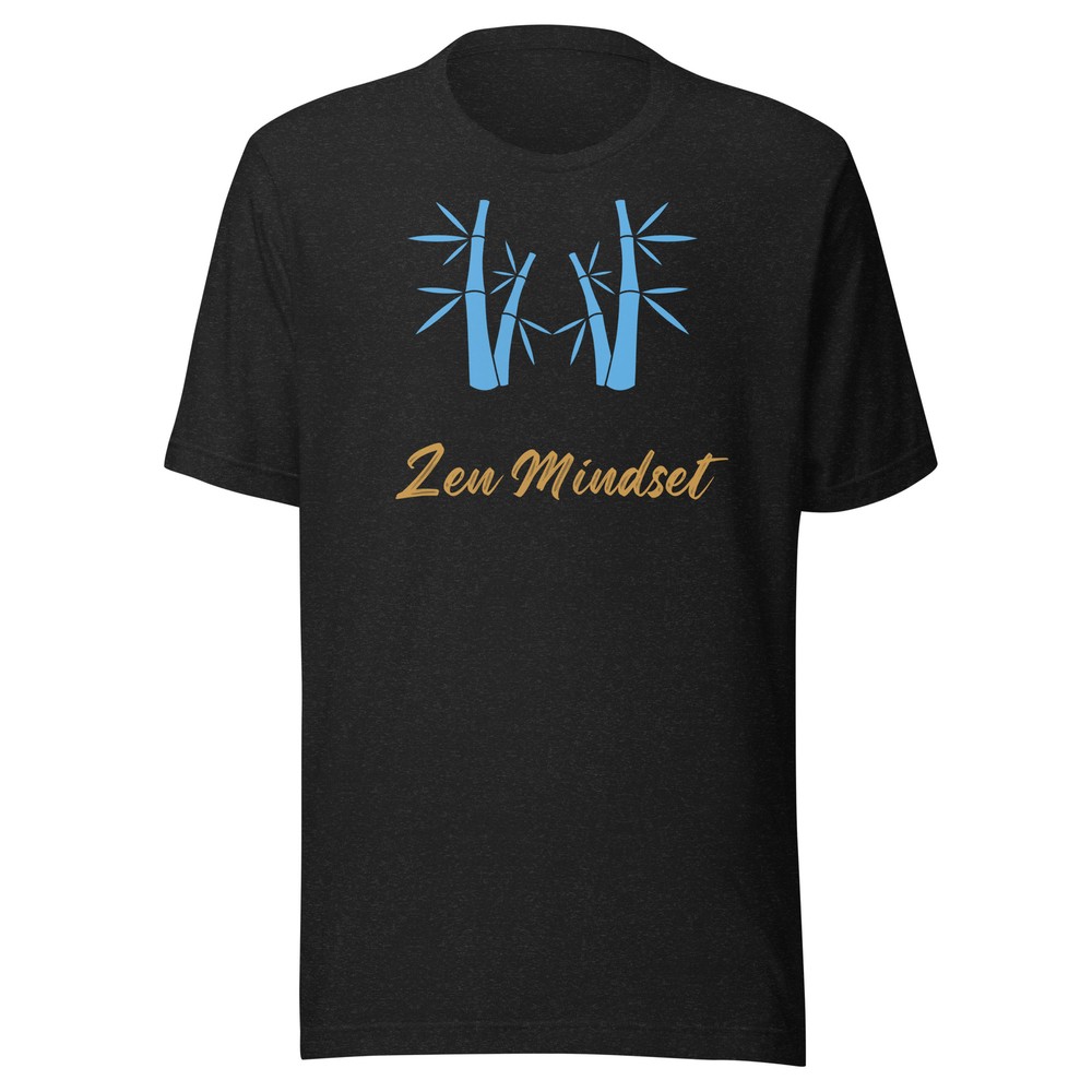 Zen Mindset – Blue Bamboo Yellow Font T-shirt