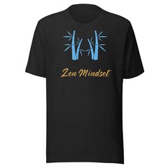 Zen Mindset – Blue Bamboo Yellow Font T-shirt