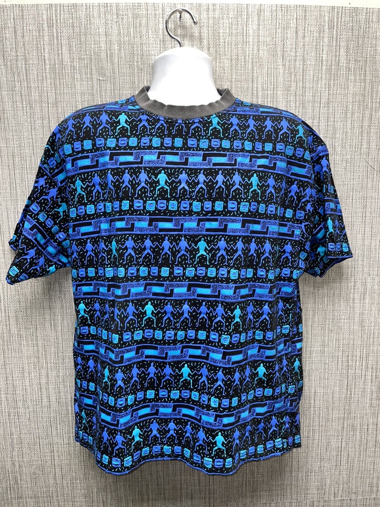 Sedan 100% Cottton Multicolored Blue Graphic T-Shirt Mens M