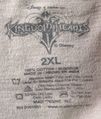 Kingdom Hearts II Disney Square Enix T Shirt Mens 2XL White Anime Game
