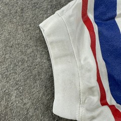 VINTAGE Russell Jersey Mens M White Blue Cropped Mesh Football Practice USA 90s