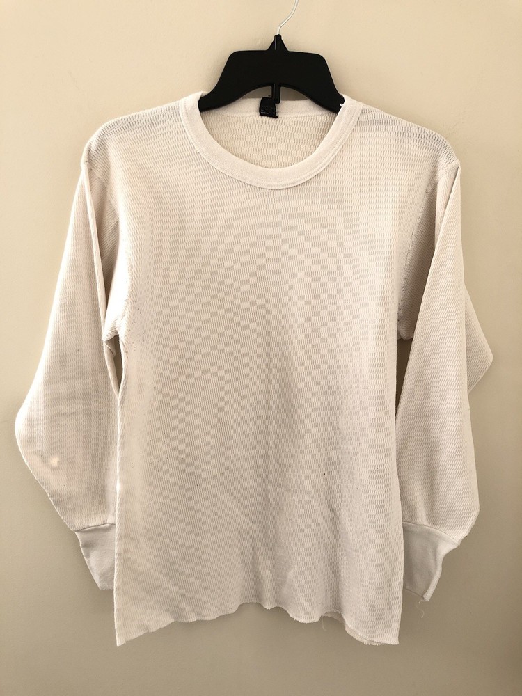 Vintage 70s 80s BVD Waffle Knit Longsleeve Thermal Size Large Grunge Outdoors