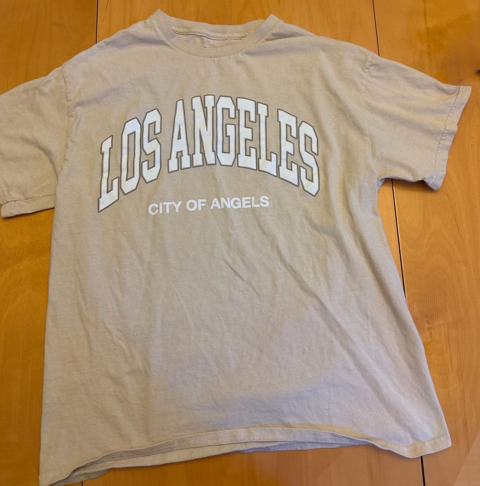 PacSun Los Angeles City of Angels Collegiate Tan Graphic T-Shirt