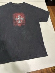 Hot Leather Celtic Cross T Shirt Large Black Gothic Biker West Coast Chopper VTG