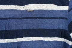 BUFFALO DAVID BITTON STRIPED BLUE XL SHEER HENLEY POCKET TEE TSHIRT MENS DEFECT
