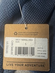 Eddie Bauer Men’s Small Long Sleeve Thermal Crew. New With Tags!