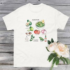 Watercolor Guacamole Recipe Comfort T-Shirt Foodie Avocado Gift