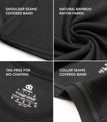 Men’s Bamboo Rayon Crewneck Moisture-Wicking, Stretchy Undershirts – 3 Pack