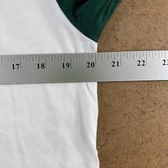 Sport-Tek Men’s Small White/Dark Green Colorblock Raglan Jersey Tee T200 New