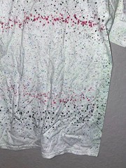 90s Vintage Jerzees Combed Cotton White Speckled Multicolor Splatter Shirt VTG b