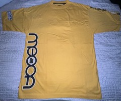 Vintage Y2K Mecca Logo Yellow Skate Streetwear Shirt Sz L RARE