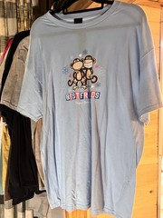 Bobby Jack Men’s L Blue Best Friends Cartoon Graphic Print Crew Neck T-Shirt