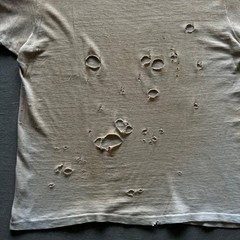Vintage 50s Hanes Thrashed Shirt Size Large White Stained Distressed 100% Cotton