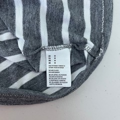 American Eagle Mens Striped T-Shirt Grey White Eagle Logo Short Sleeve Size M