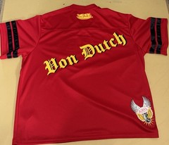 Von Dutch Red Football Jersey Mens Large Oversized Y2K Streetwear New Shirt