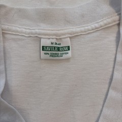 2 Vintage 80s Savile Row Under Shirt Blank White Mens Sz M 38-40 Combed Cotton