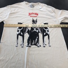 DEATH ROW RECORDS Shirt Mens Large L Beige RAP Hip Hop Knight DRE Snoop Dogg NWT