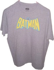 Batman Shirt Men’s Size L Gray DC Comics Casual Retro Gray Classic Logo