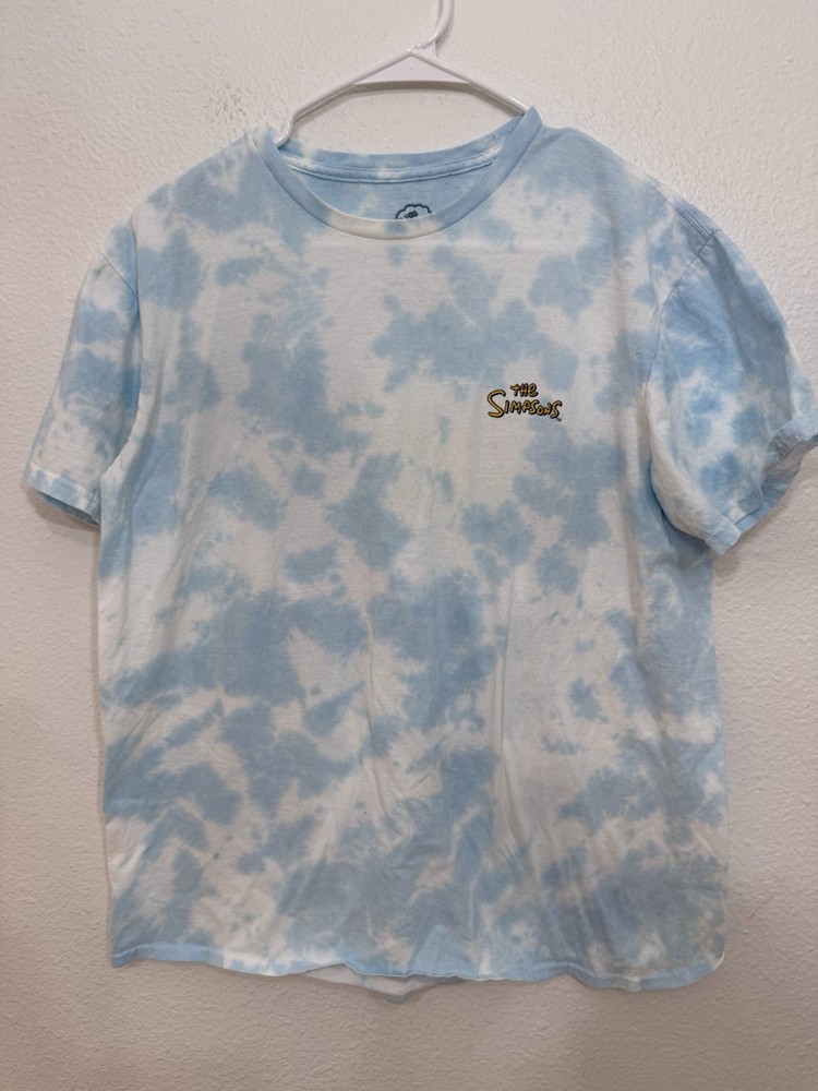 The Simpsons Shirt Large Blue Tie Dye C Life Group Homer Bart Licensed Cartoon
