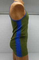 Jocko Mens Jake Side Stripe Racerback Tank Top Army/Royal Sz Md-4X #8122 189A