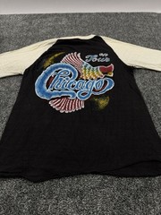Vtg 70s Chicago Band On Tour Raglan Bootleg L RN 28205 Pakistan Autumn Rainbow