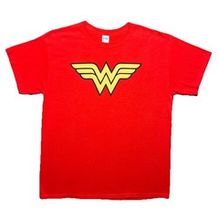 Wonder Woman Logo Graphic T Shirt Mens Large Red Retro DC Justice League Tee