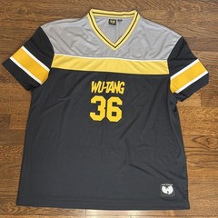 VINTAGE WU TANG CLAN #36 FOOTBALL JERSEY SHIRT RAP HIP HOP MEN SIZE Large BLACK