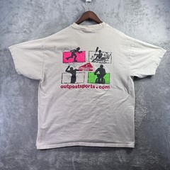 Outpost Sports Men’s T-Shirt XL Beige Retro Logo Short Sleeve Crew Neck Rare