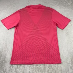 Nike Tiger Woods T Shirt Men Large Pink Geometric Performance Short Sleeve Golf