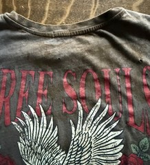 Garage Free Souls Distressed Music Festival T Shirt Sz Large Gray Grunge Tee