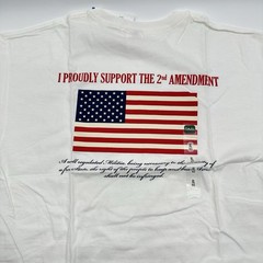 VTG Cabela’s Men’s XL USA Flag 2nd Amendment Graphic T-Shirt White Patriotic NWT