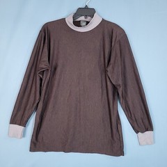 Ace Sportswear Men’s Pullover Long Sleeve Shirt Brown Actual Size L