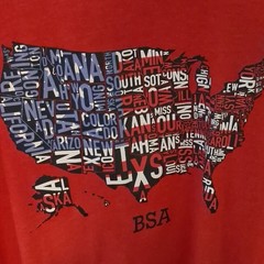 Boy Scouts of America Men’s Red USA Map Graphic Crew Neck Short Sleeve T-Shirt L