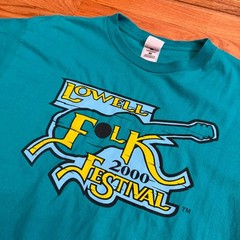 VTG Y2K Lowell Folk Festival 2000 XL Music Tour Soft Fabric Boho Retro Guitar