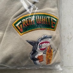 New Lost Coast Brewery Great White Beer Polo Shirt Salesman 1990s y2k Beige Tan