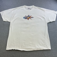Vintage Aquatic Addiction Shirt Mens 2XL White Graphic Print Short Sleeve Adult