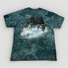 Vintage The Mountain Wolf Pack Tie Dye T Shirt Yellowstone National Park XL