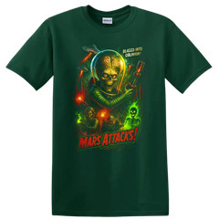 Mars Attacks T Shirt Alien Invasion Retro Sci Fi Horror Tee Graphic