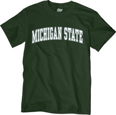 Blue 84 Mens Michigan State Spartans Arching Team Color Short Sleeve T Shirt