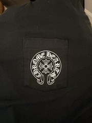 NEW Chrome Hearts Men’s XL Black Long Sleeve Graphic Logo Pocket Crew T-Shirt